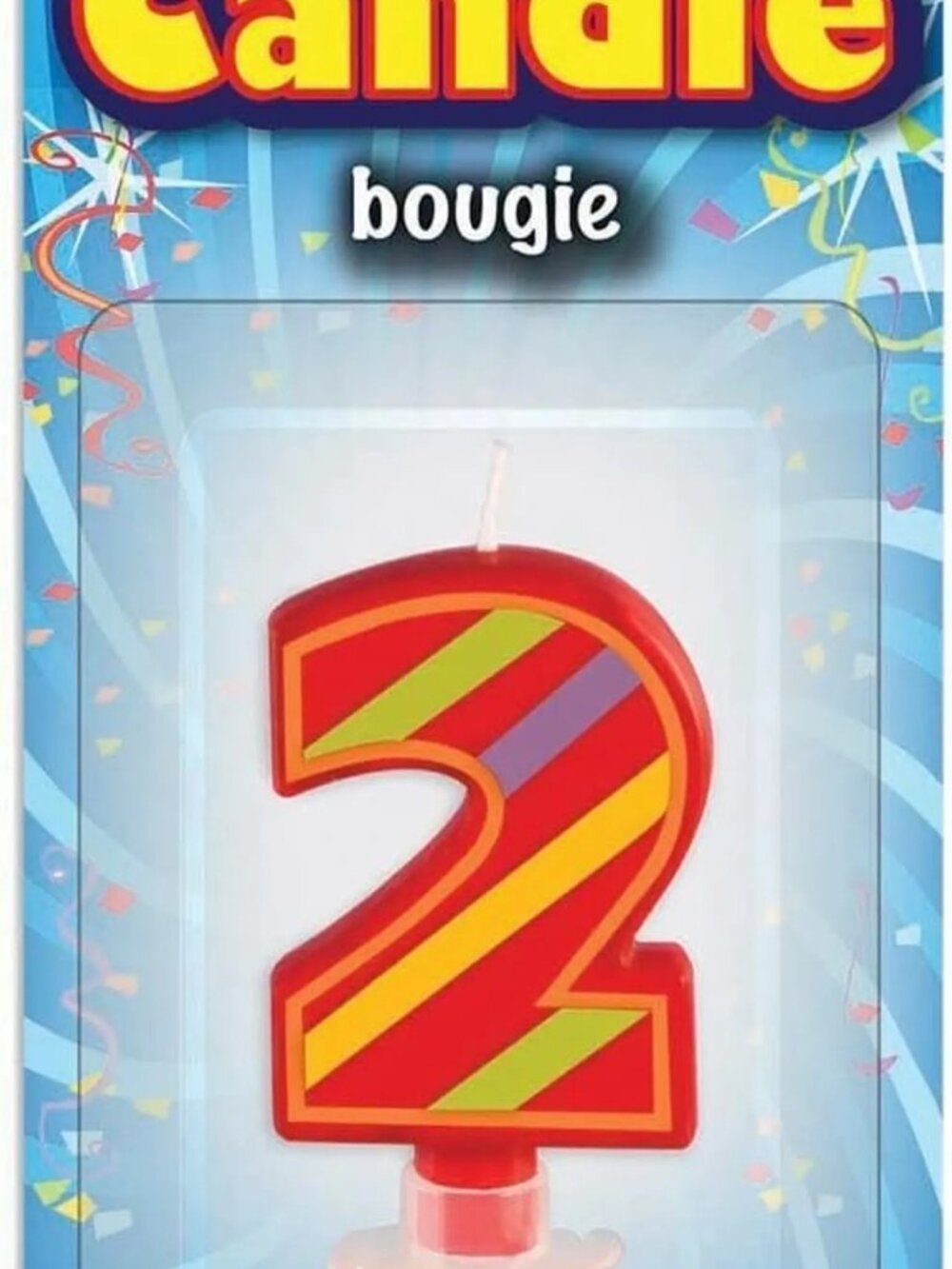 Forum Novelties Festive Number 2 Birthday or Anniversary Candle Favor
